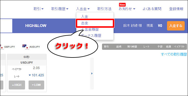 THE BINARY出金