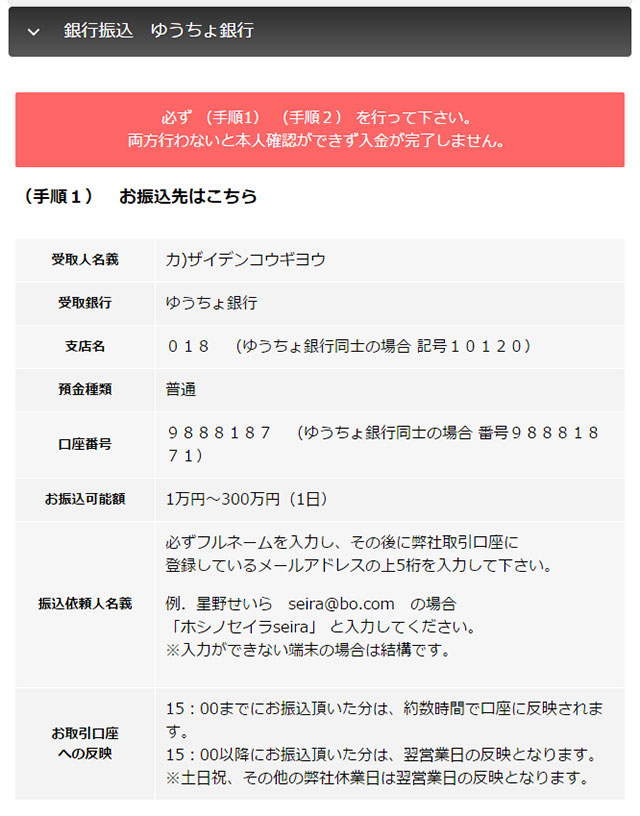 ファイブスターズマーケッツ_入金方法