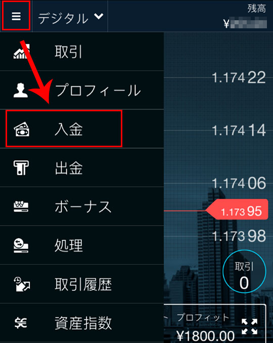 オプションビット入金方法